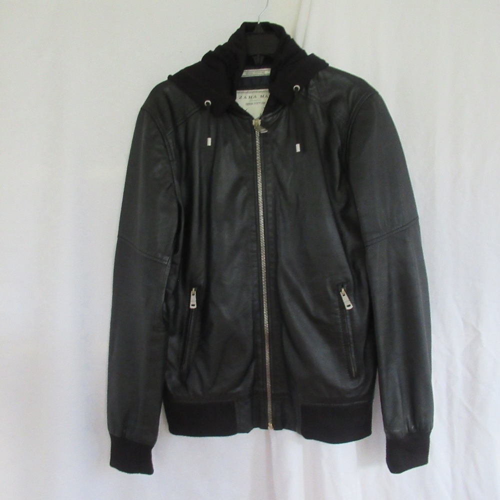 ZARA MAN Sheep Leather Full Zip Jacket SIZE LARGE